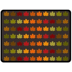 Autumn Fall Leaves Season Background Glitter Art Two Sides Fleece Blanket (large) by Bangk1t