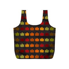 Autumn Fall Leaves Season Background Glitter Art Full Print Recycle Bag (s) by Bangk1t