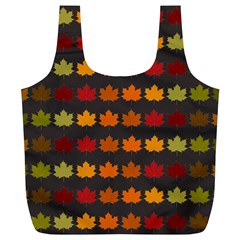 Autumn Fall Leaves Season Background Glitter Art Full Print Recycle Bag (xl) by Bangk1t