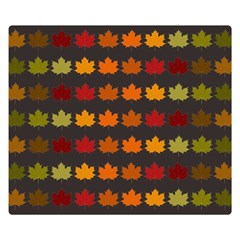 Autumn Fall Leaves Season Background Glitter Art Two Sides Premium Plush Fleece Blanket (small) by Bangk1t