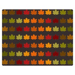 Autumn Fall Leaves Season Background Glitter Art Two Sides Premium Plush Fleece Blanket (medium) by Bangk1t