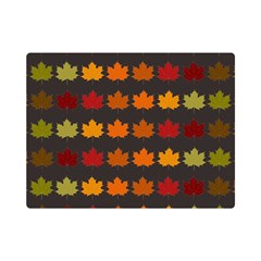 Autumn Fall Leaves Season Background Glitter Art Premium Plush Fleece Blanket (mini) by Bangk1t