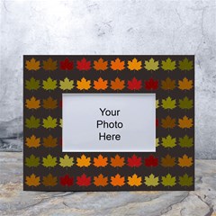 Autumn Fall Leaves Season Background Glitter Art White Tabletop Photo Frame 4 x6  by Bangk1t