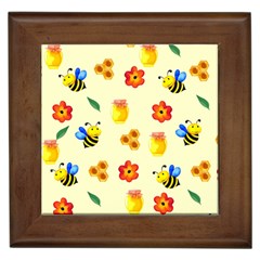 Seamless Background Honey Bee Wallpaper Texture Framed Tile by Bangk1t