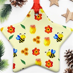 Seamless Background Honey Bee Wallpaper Texture Ornament (star)