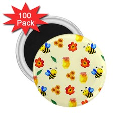 Seamless Background Honey Bee Wallpaper Texture 2 25  Magnets (100 Pack)  by Bangk1t