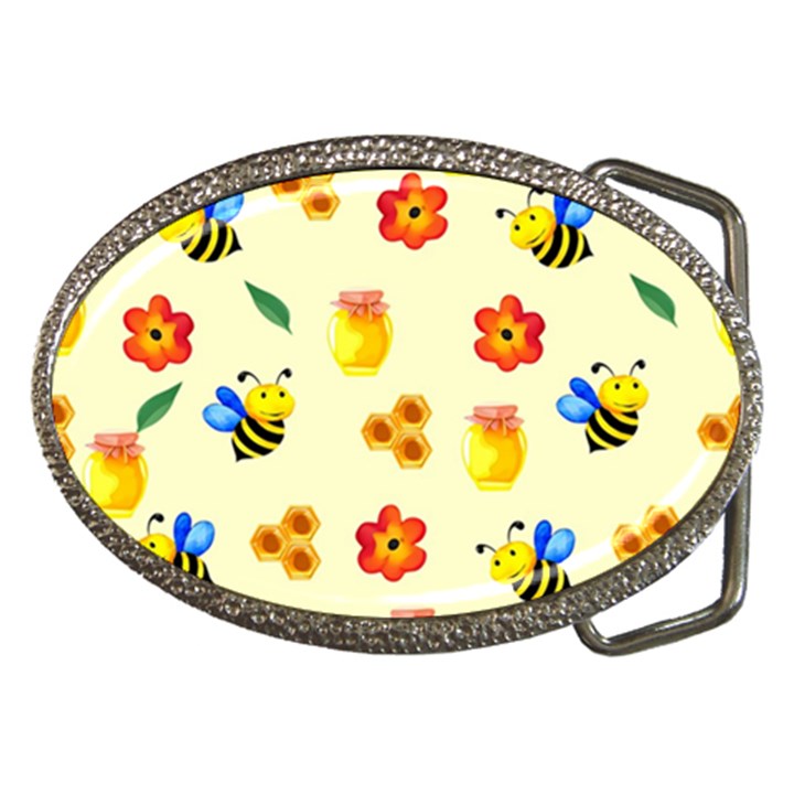 Seamless Background Honey Bee Wallpaper Texture Belt Buckles