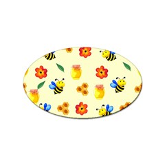 Seamless Background Honey Bee Wallpaper Texture Sticker (oval) by Bangk1t