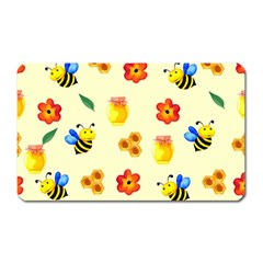 Seamless Background Honey Bee Wallpaper Texture Magnet (rectangular) by Bangk1t