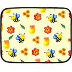 Seamless Background Honey Bee Wallpaper Texture Two Sides Fleece Blanket (Mini) 35 x27  Blanket Front