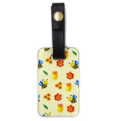 Seamless Background Honey Bee Wallpaper Texture Luggage Tag (one Side) by Bangk1t