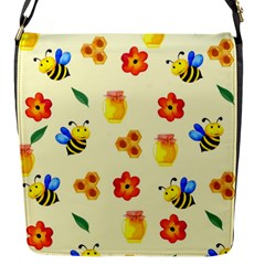 Seamless Background Honey Bee Wallpaper Texture Flap Closure Messenger Bag (s) by Bangk1t