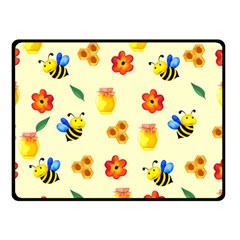 Seamless Background Honey Bee Wallpaper Texture Two Sides Fleece Blanket (small) by Bangk1t