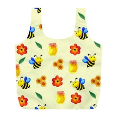 Seamless Background Honey Bee Wallpaper Texture Full Print Recycle Bag (l) by Bangk1t