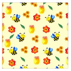 Seamless Background Honey Bee Wallpaper Texture Square Satin Scarf (36  X 36 ) by Bangk1t