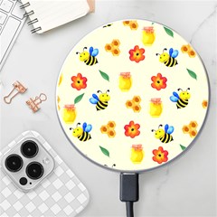 Seamless Background Honey Bee Wallpaper Texture Wireless Fast Charger(white) by Bangk1t