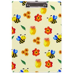 Seamless Background Honey Bee Wallpaper Texture A4 Acrylic Clipboard by Bangk1t