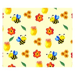 Seamless Background Honey Bee Wallpaper Texture Premium Plush Fleece Blanket (small) by Bangk1t