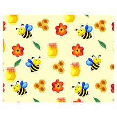 Seamless Background Honey Bee Wallpaper Texture Premium Plush Fleece Blanket (medium) by Bangk1t