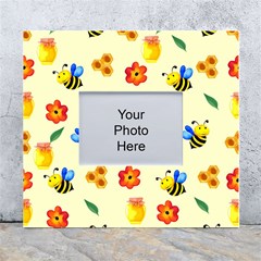 Seamless Background Honey Bee Wallpaper Texture White Wall Photo Frame 5  X 7  by Bangk1t