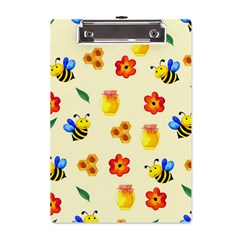 Seamless Background Honey Bee Wallpaper Texture A5 Acrylic Clipboard by Bangk1t