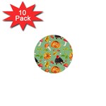 Autumn Seamless Background Leaves Wallpaper Texture 1  Mini Buttons (10 pack)  Front