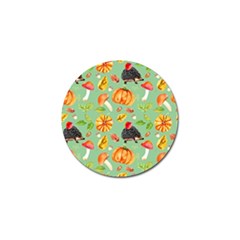 Autumn Seamless Background Leaves Wallpaper Texture Golf Ball Marker by Bangk1t