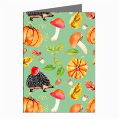 Autumn Seamless Background Leaves Wallpaper Texture Greeting Cards (pkg Of 8)