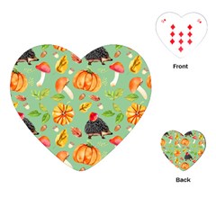 Autumn Seamless Background Leaves Wallpaper Texture Playing Cards Single Design (heart)