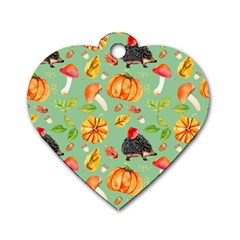 Autumn Seamless Background Leaves Wallpaper Texture Dog Tag Heart (two Sides) by Bangk1t