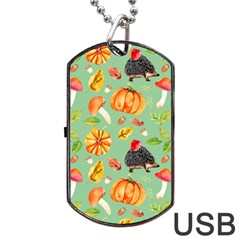 Autumn Seamless Background Leaves Wallpaper Texture Dog Tag Usb Flash (one Side) by Bangk1t