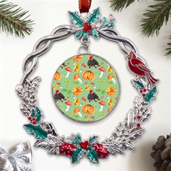 Autumn Seamless Background Leaves Wallpaper Texture Metal X mas Wreath Holly Leaf Ornament