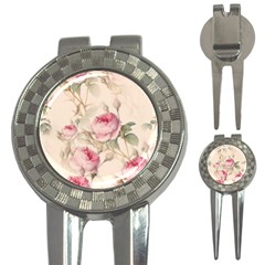 Roses Plants Vintage Retro Flowers Pattern 3-in-1 Golf Divots by Bangk1t