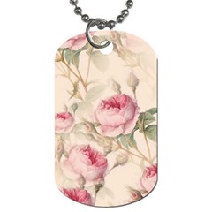 Roses Plants Vintage Retro Flowers Pattern Dog Tag (one Side) by Bangk1t