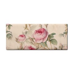 Roses Plants Vintage Retro Flowers Pattern Hand Towel by Bangk1t