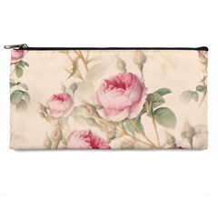 Roses Plants Vintage Retro Flowers Pattern Pencil Case by Bangk1t