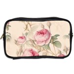 Roses Plants Vintage Retro Flowers Pattern Toiletries Bag (Two Sides) Back