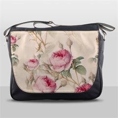 Roses Plants Vintage Retro Flowers Pattern Messenger Bag by Bangk1t