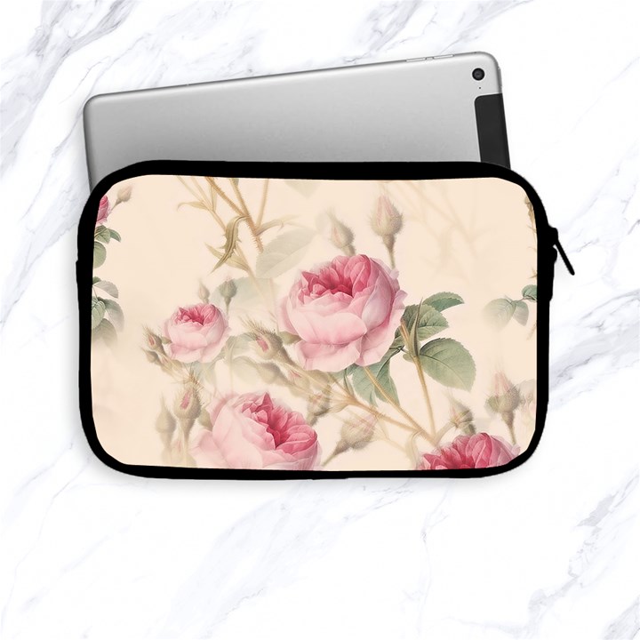 Roses Plants Vintage Retro Flowers Pattern Apple iPad Mini Zipper Cases