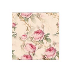 Roses Plants Vintage Retro Flowers Pattern Satin Bandana Scarf 22  X 22  by Bangk1t