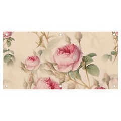 Roses Plants Vintage Retro Flowers Pattern Banner And Sign 4  X 2  by Bangk1t