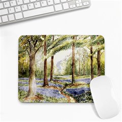 Trees Park Watercolor Lavender Flowers Foliage Small Mousepad by Bangk1t