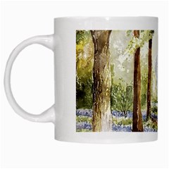 Trees Park Watercolor Lavender Flowers Foliage White Mug by Bangk1t