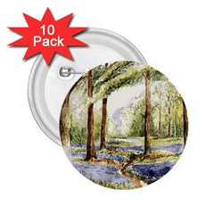 Trees Park Watercolor Lavender Flowers Foliage 2 25  Buttons (10 Pack)  by Bangk1t