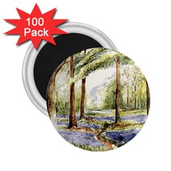 Trees Park Watercolor Lavender Flowers Foliage 2 25  Magnets (100 Pack)  by Bangk1t