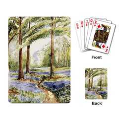 Trees Park Watercolor Lavender Flowers Foliage Playing Cards Single Design (rectangle)