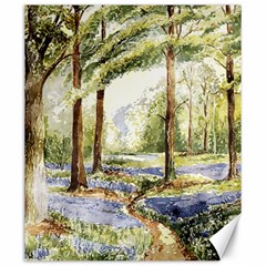 Trees Park Watercolor Lavender Flowers Foliage Canvas 20  X 24 