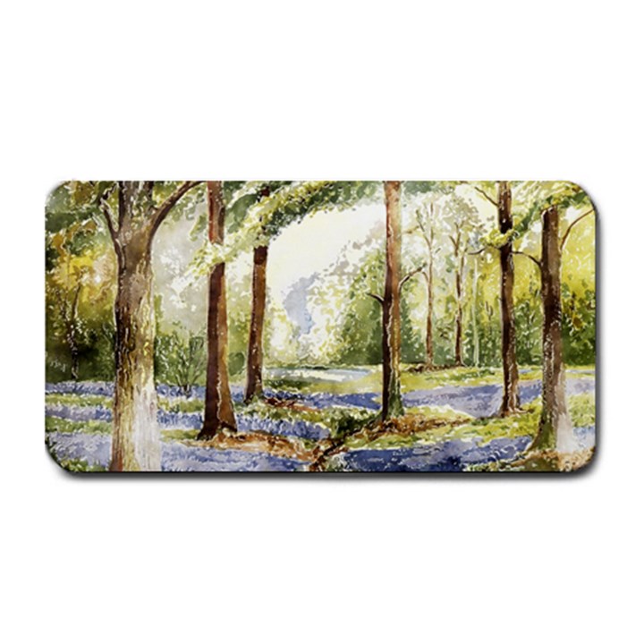 Trees Park Watercolor Lavender Flowers Foliage Medium Bar Mat