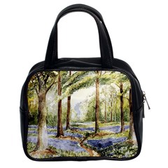 Trees Park Watercolor Lavender Flowers Foliage Classic Handbag (two Sides) by Bangk1t