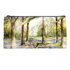 Trees Park Watercolor Lavender Flowers Foliage Pencil Case by Bangk1t